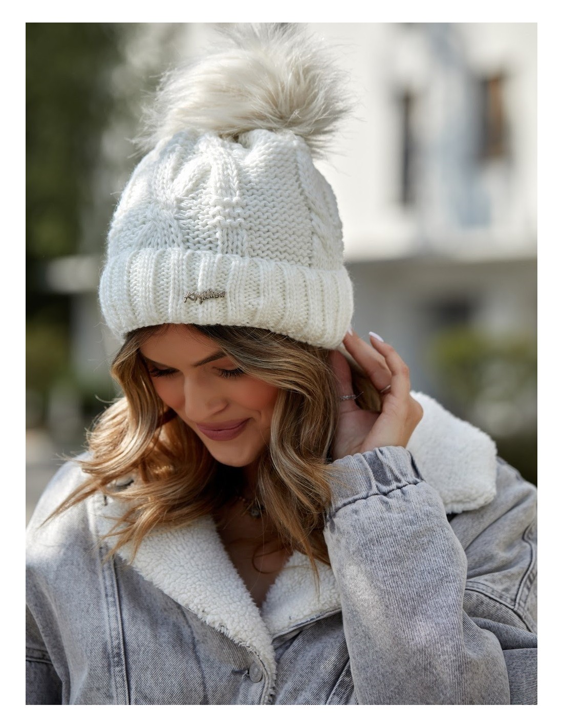 Cream winter hat C12 - Online store - Boutique